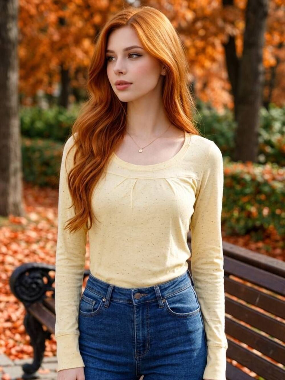 🔺️Yellow Lightweight Thermal Knit Long Sleeve Top Small